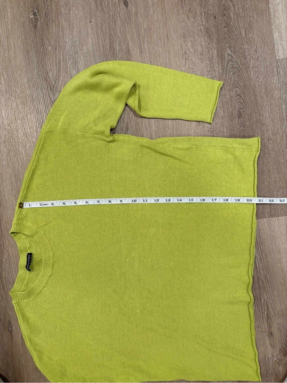 Eileen Fisher Organic Linen Cotton crewneck Sweater Lime Green Pullover L
